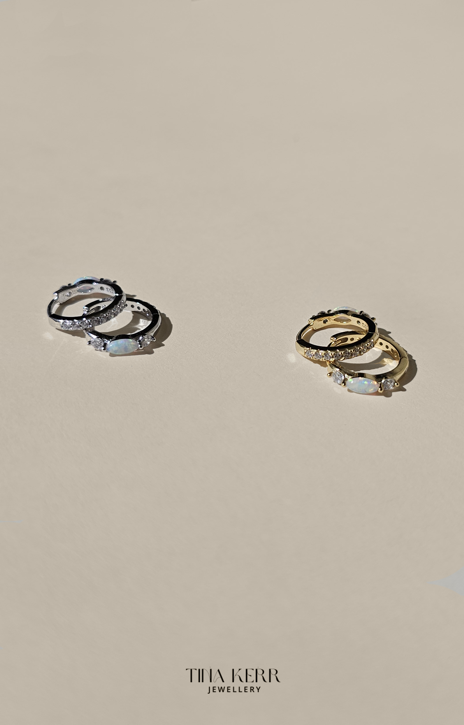 Opal Huggie Hoop Earrings