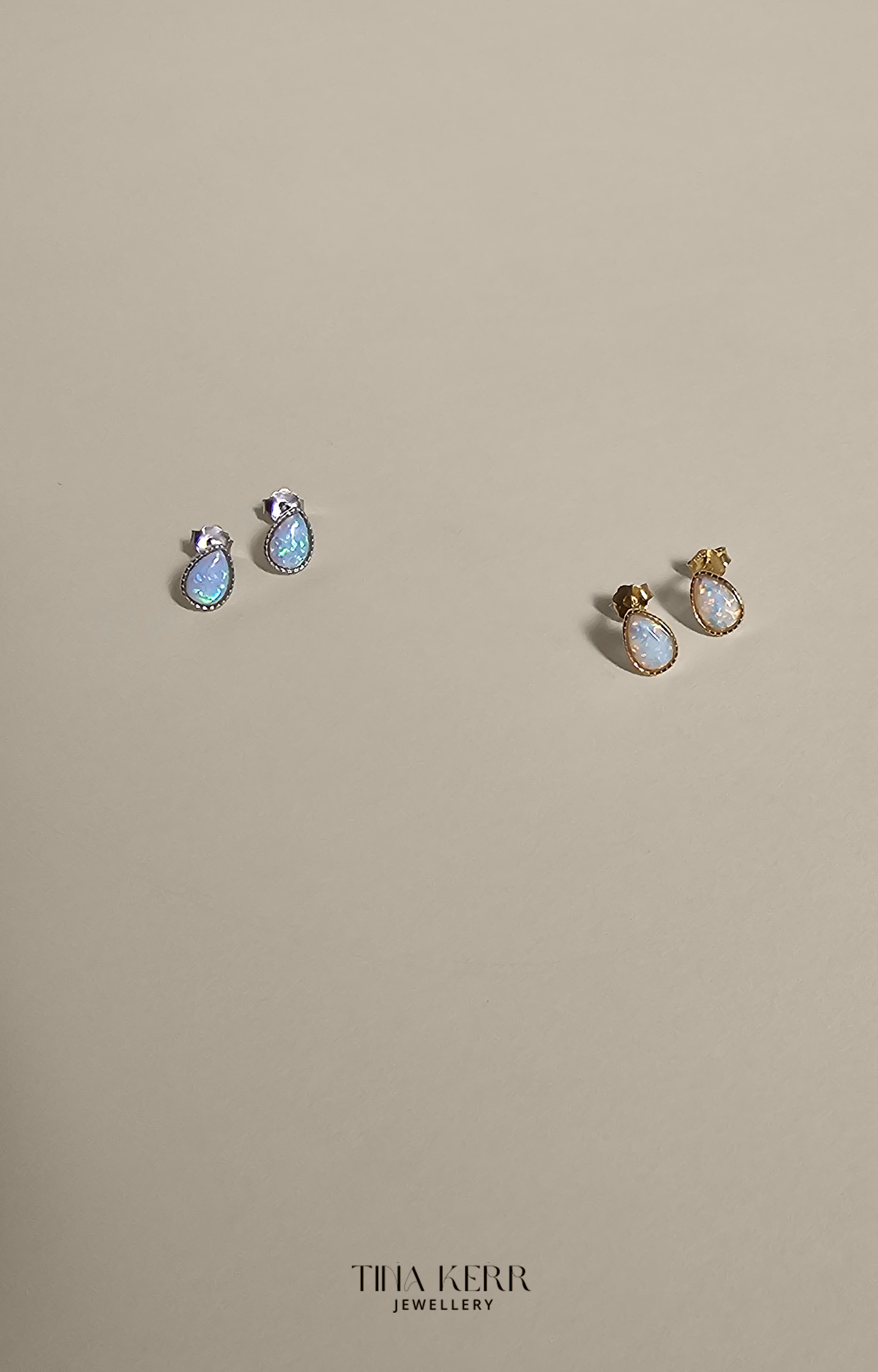 Opal Teardrop Stud Earrings