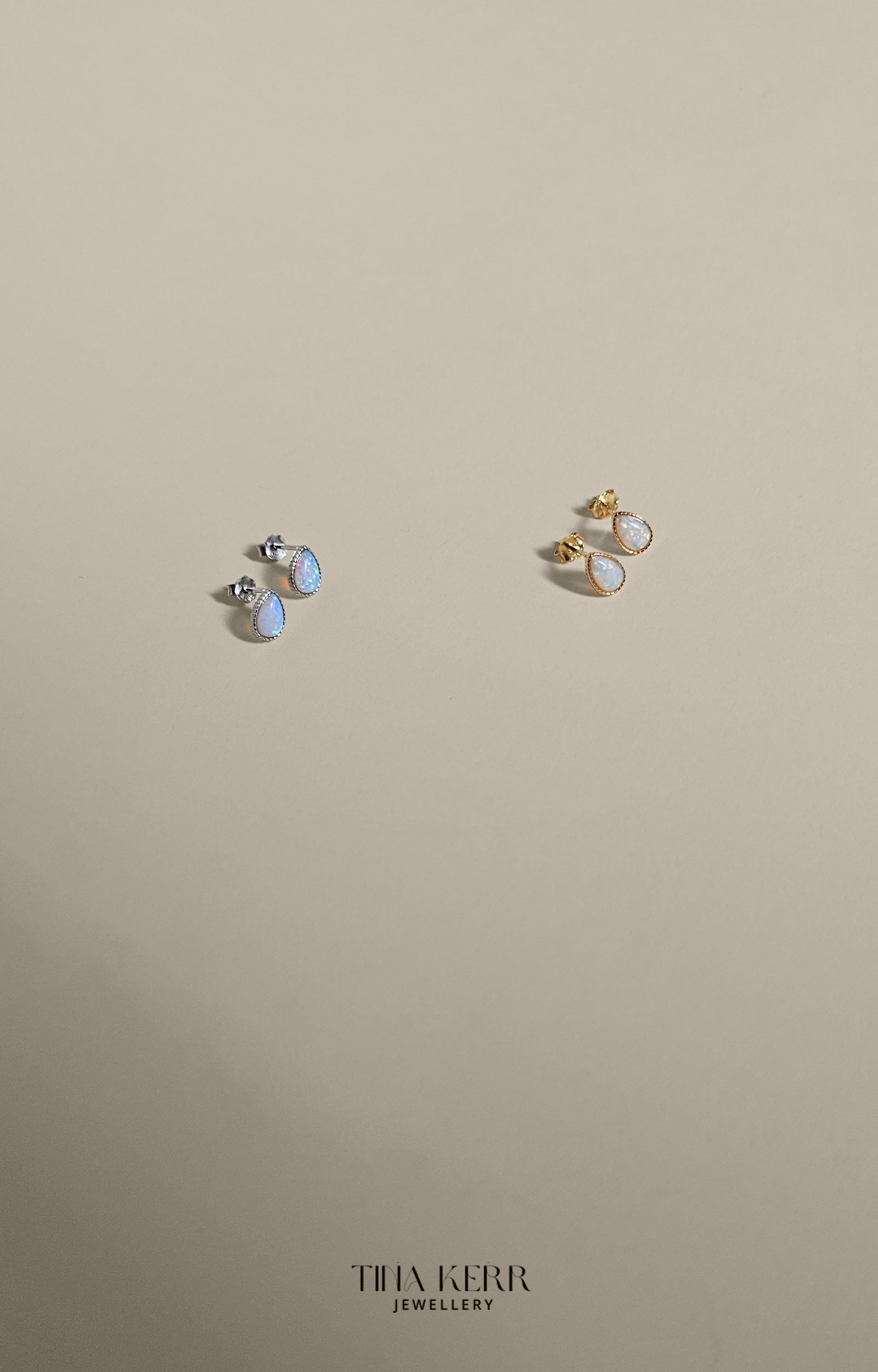 Opal Teardrop Stud Earrings