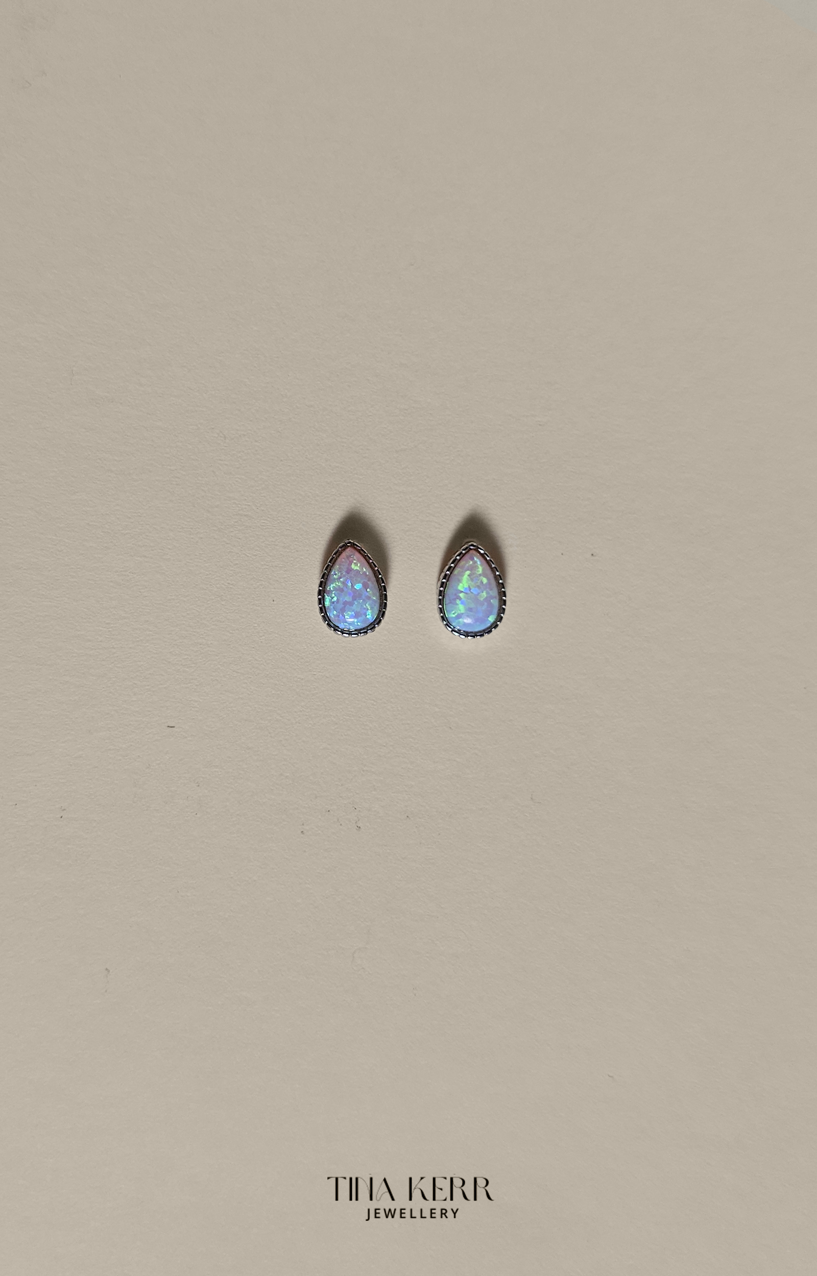 Opal Teardrop Stud Earrings