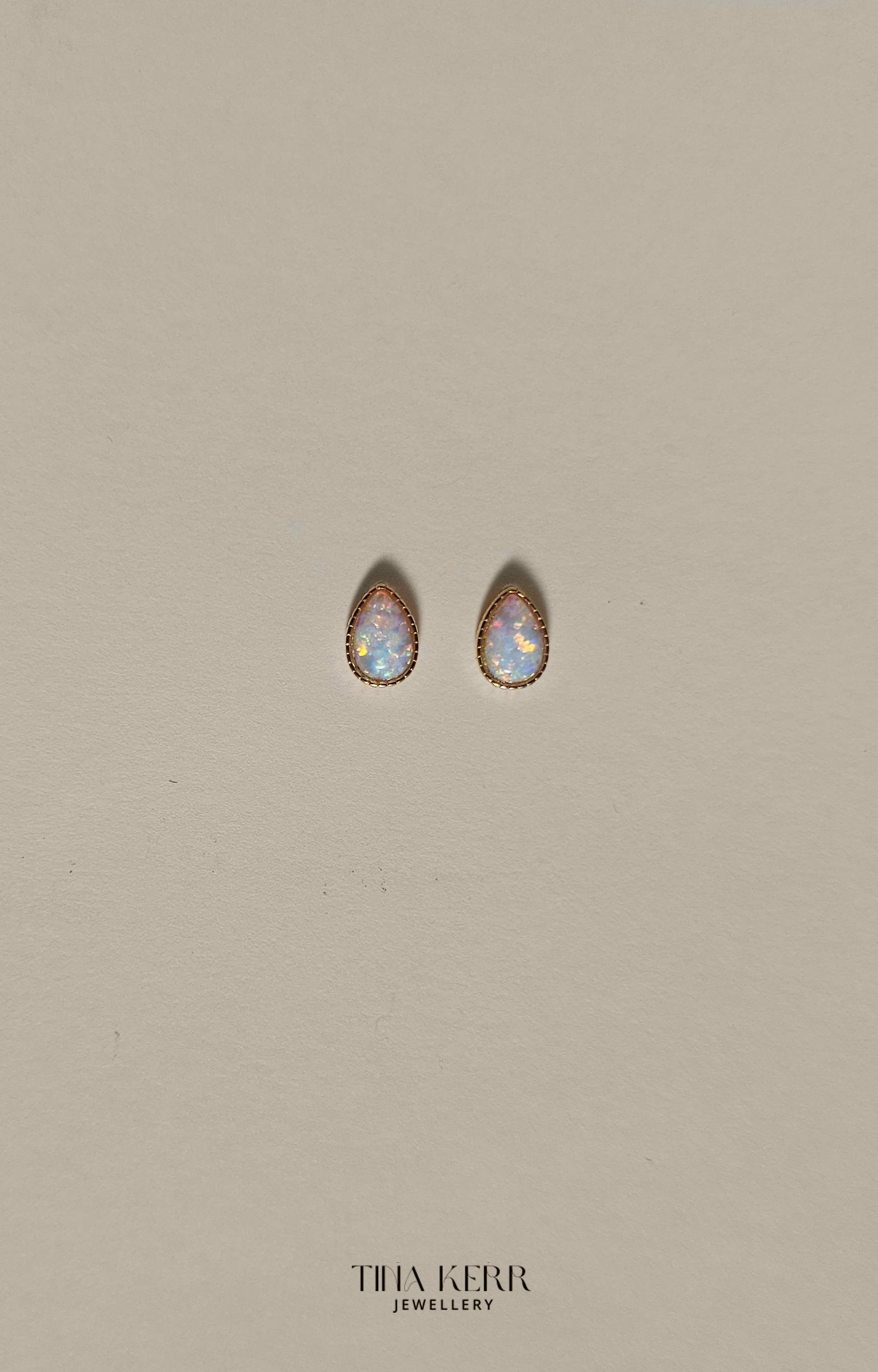 Opal Teardrop Stud Earrings