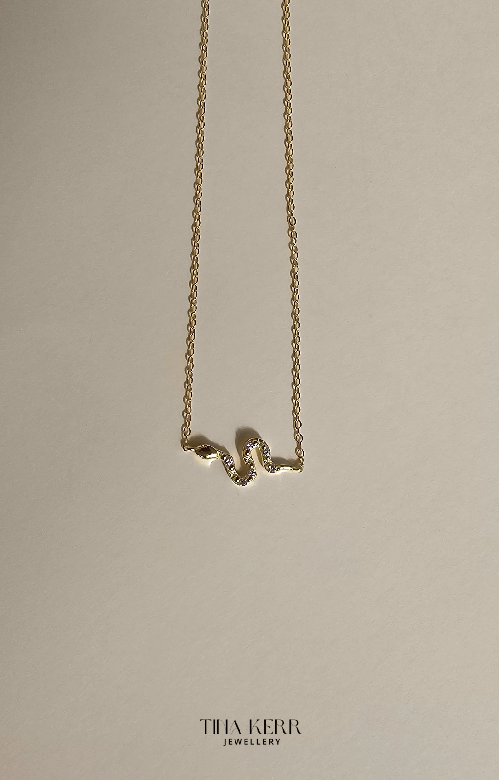 Dainty Snake CZ Necklace