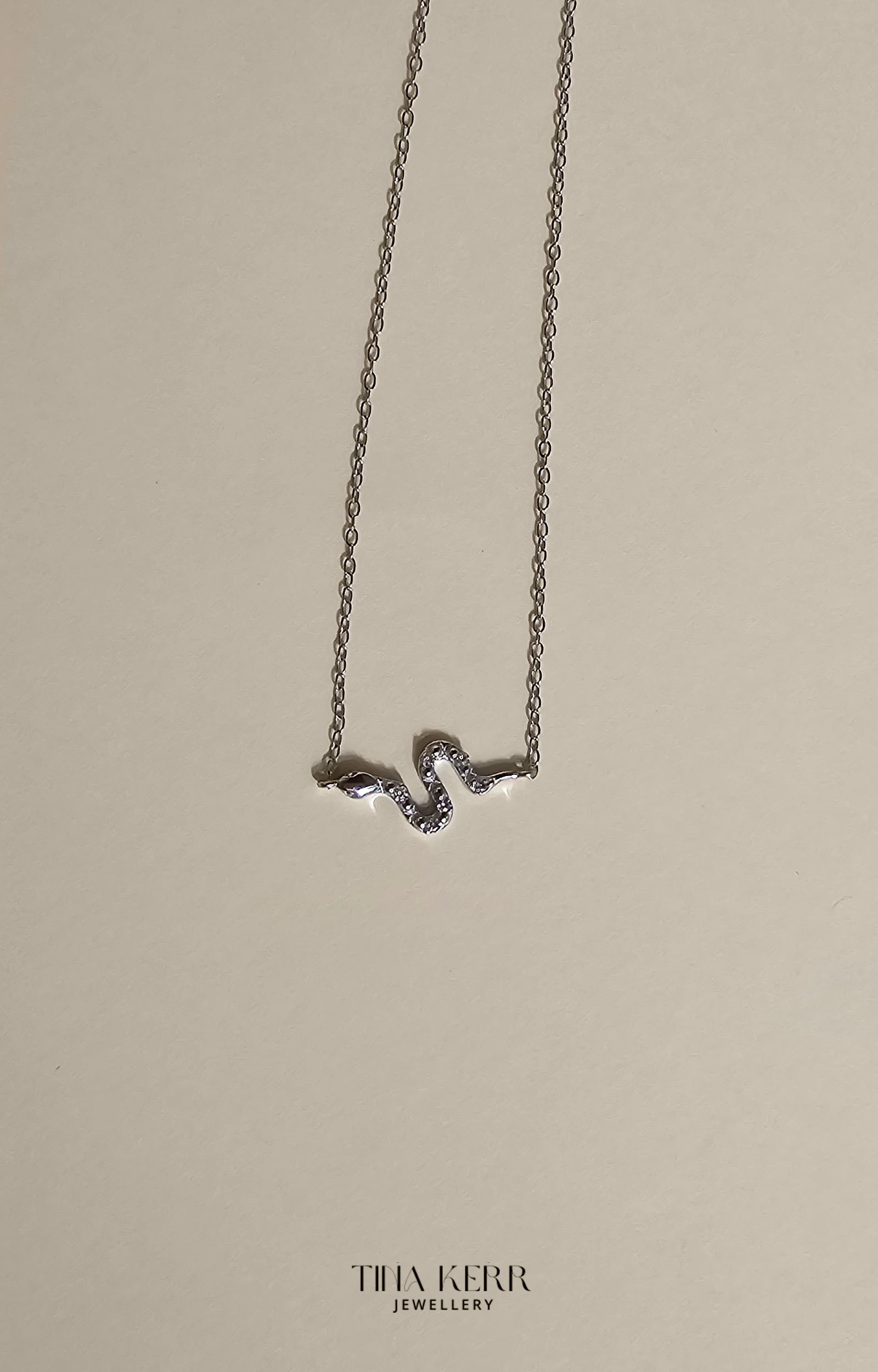 Dainty Snake CZ Necklace