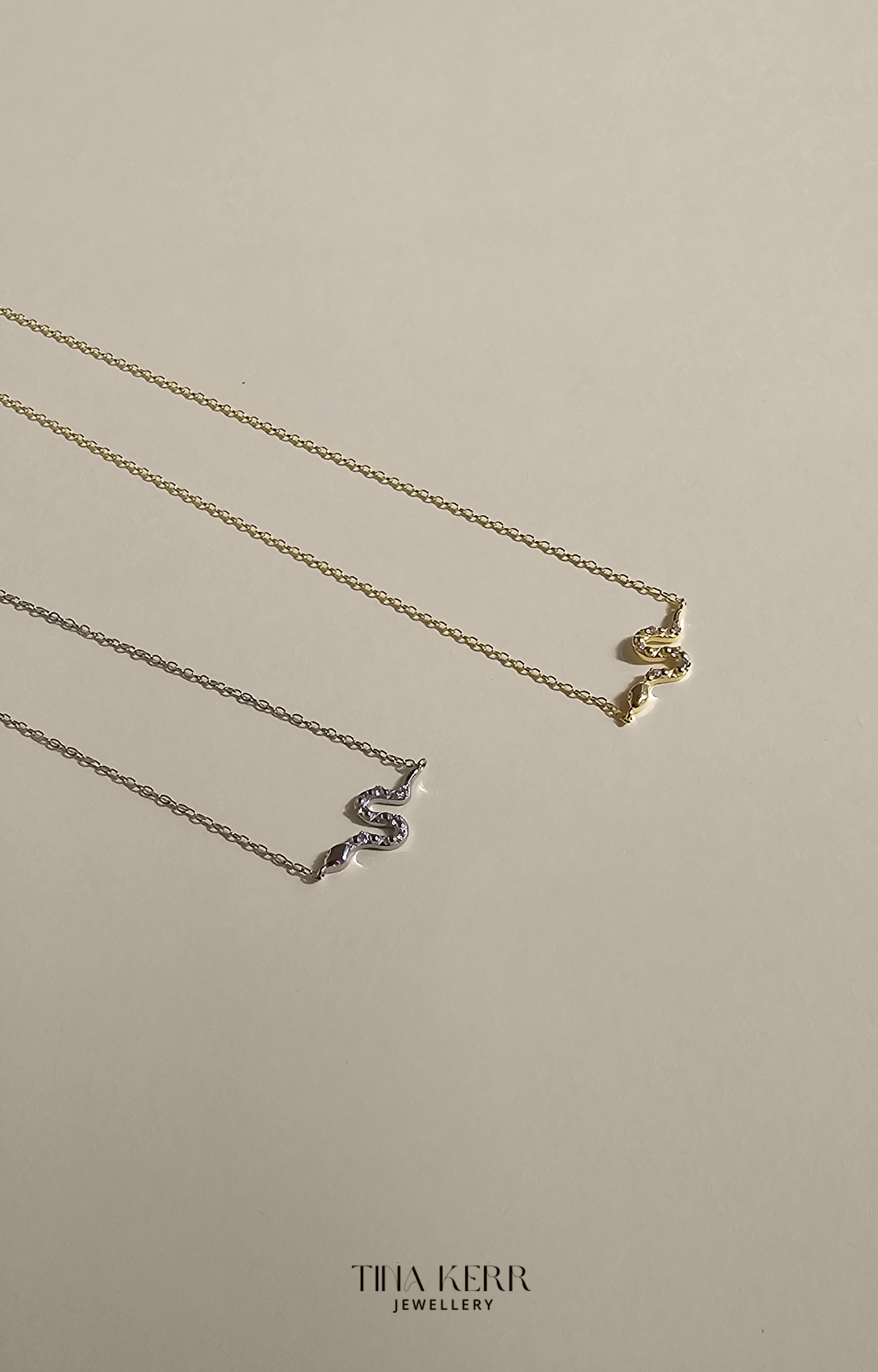 Dainty Snake CZ Necklace