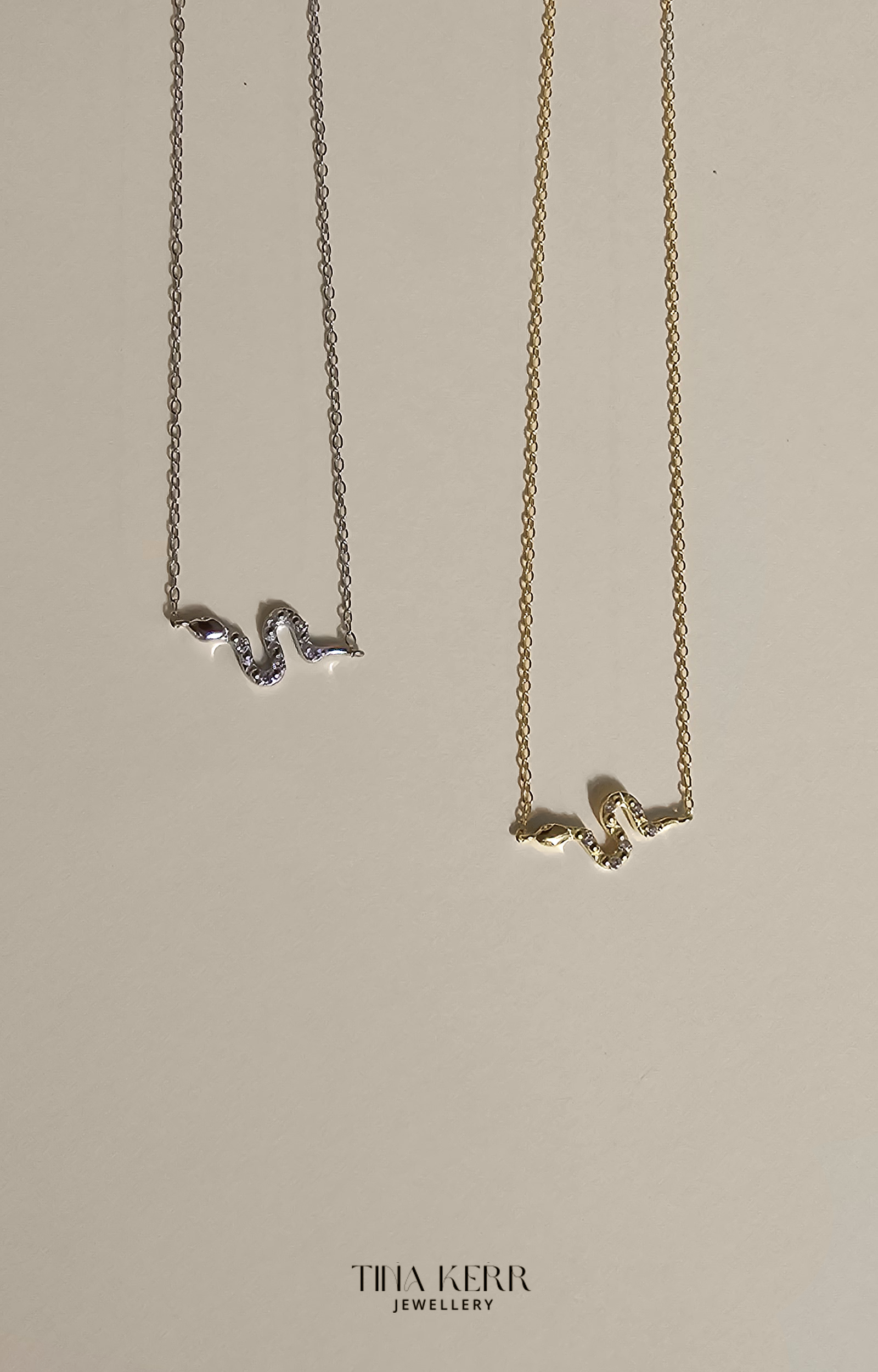 Dainty Snake CZ Necklace