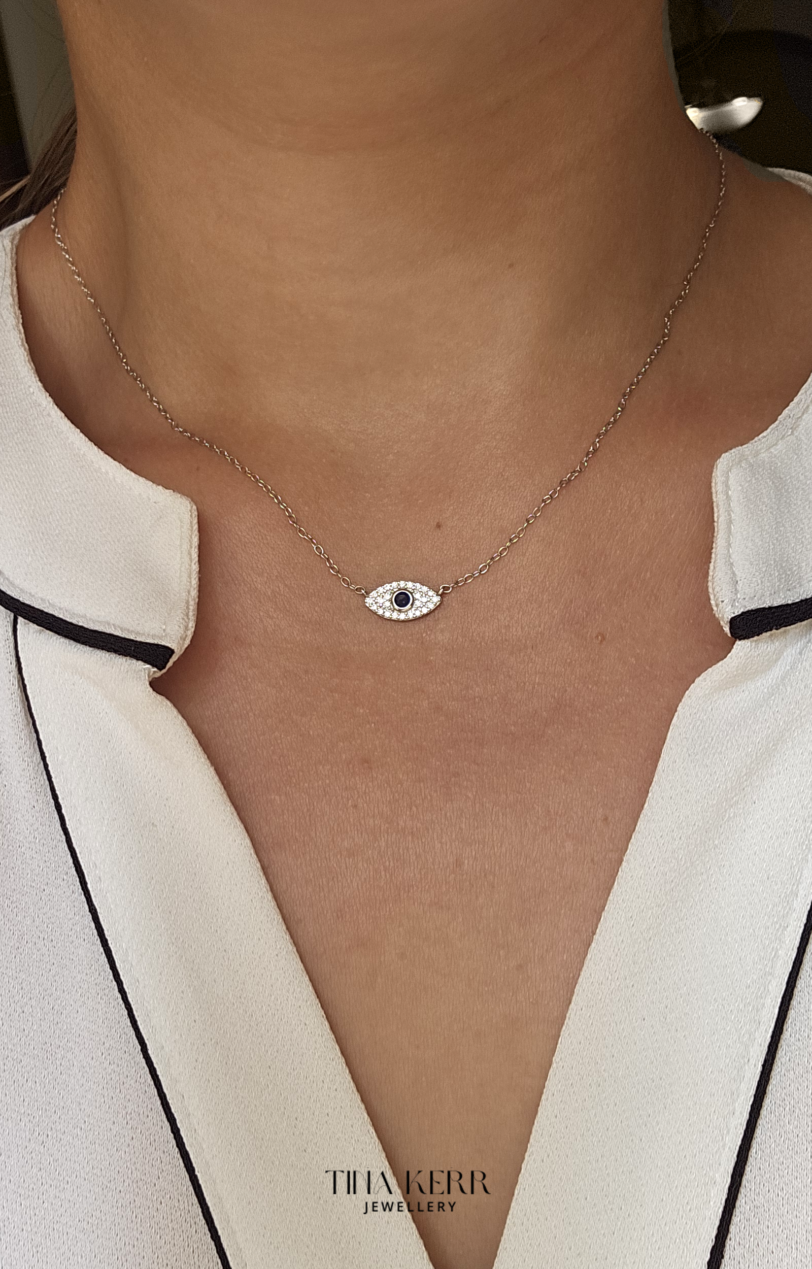 Dainty Evil Eye CZ Necklace