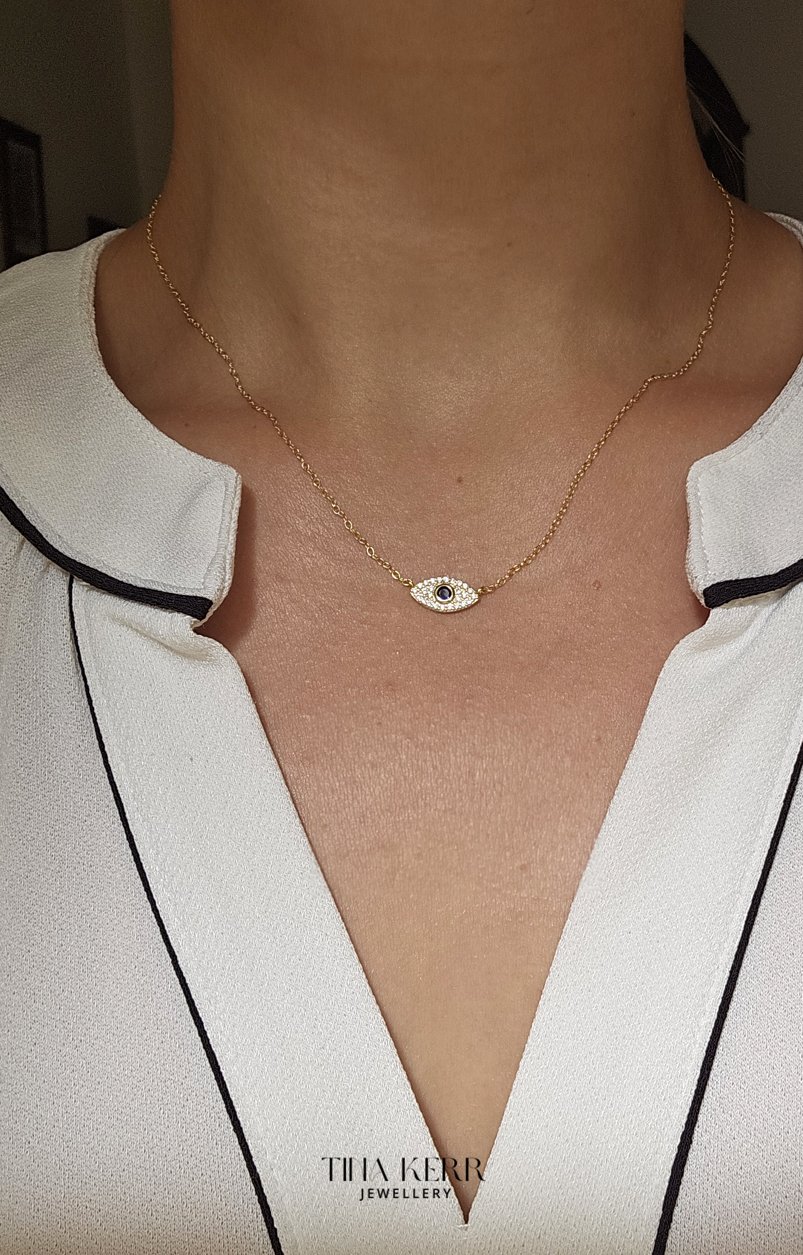 Dainty Evil Eye CZ Necklace