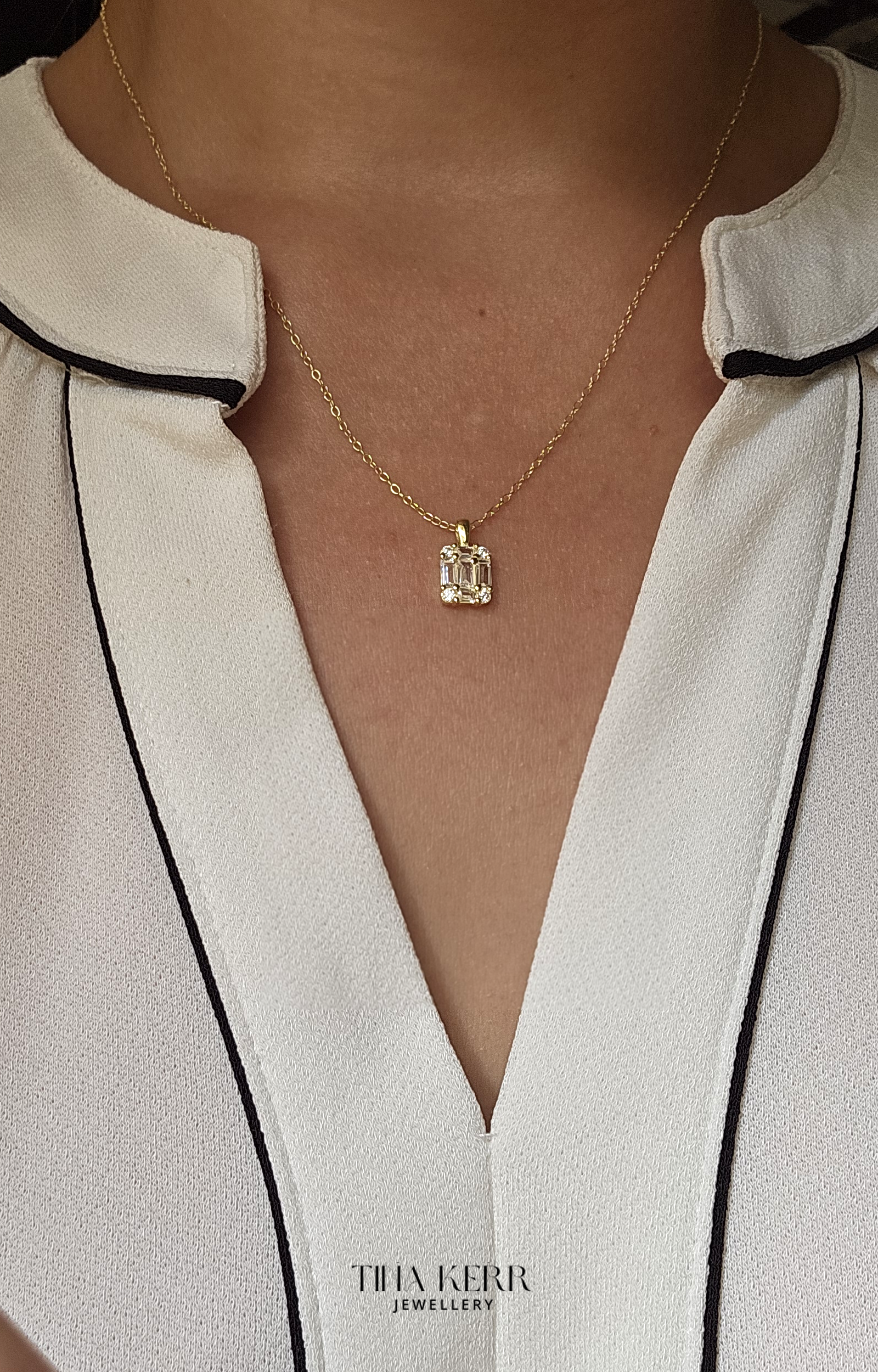 Dainty Baguette CZ Necklace