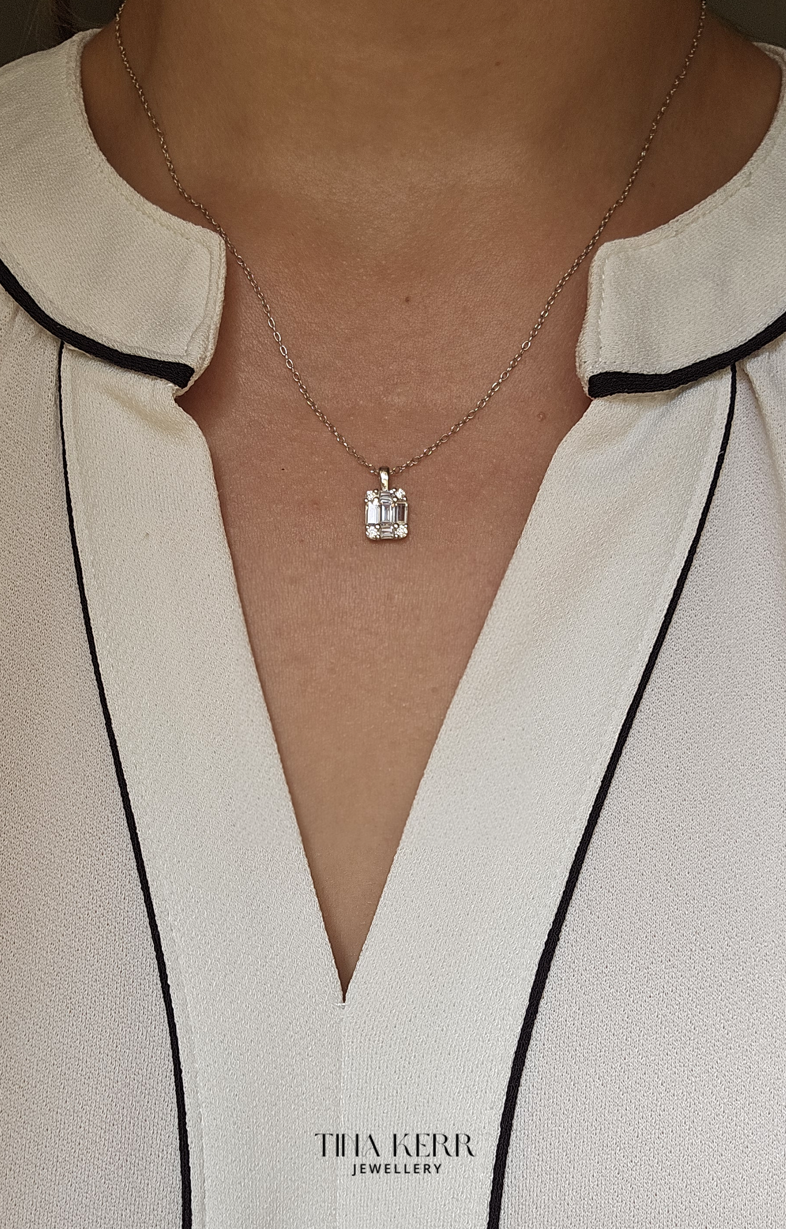 Dainty Baguette CZ Necklace
