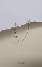 Celestial Dangly Hoop Chain Earring