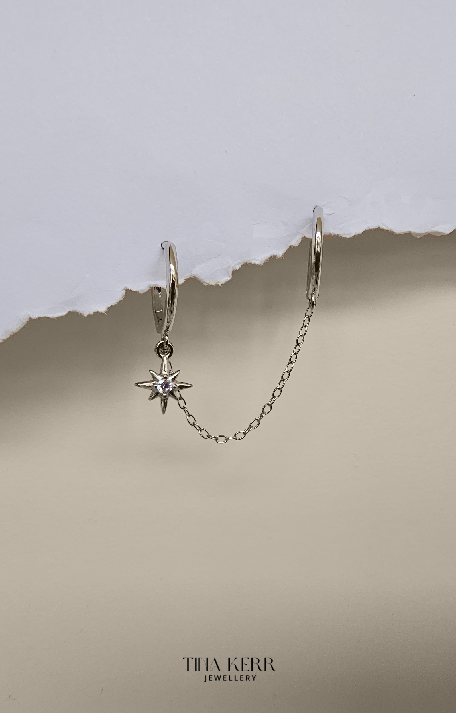 Celestial Dangly Hoop Chain Earring