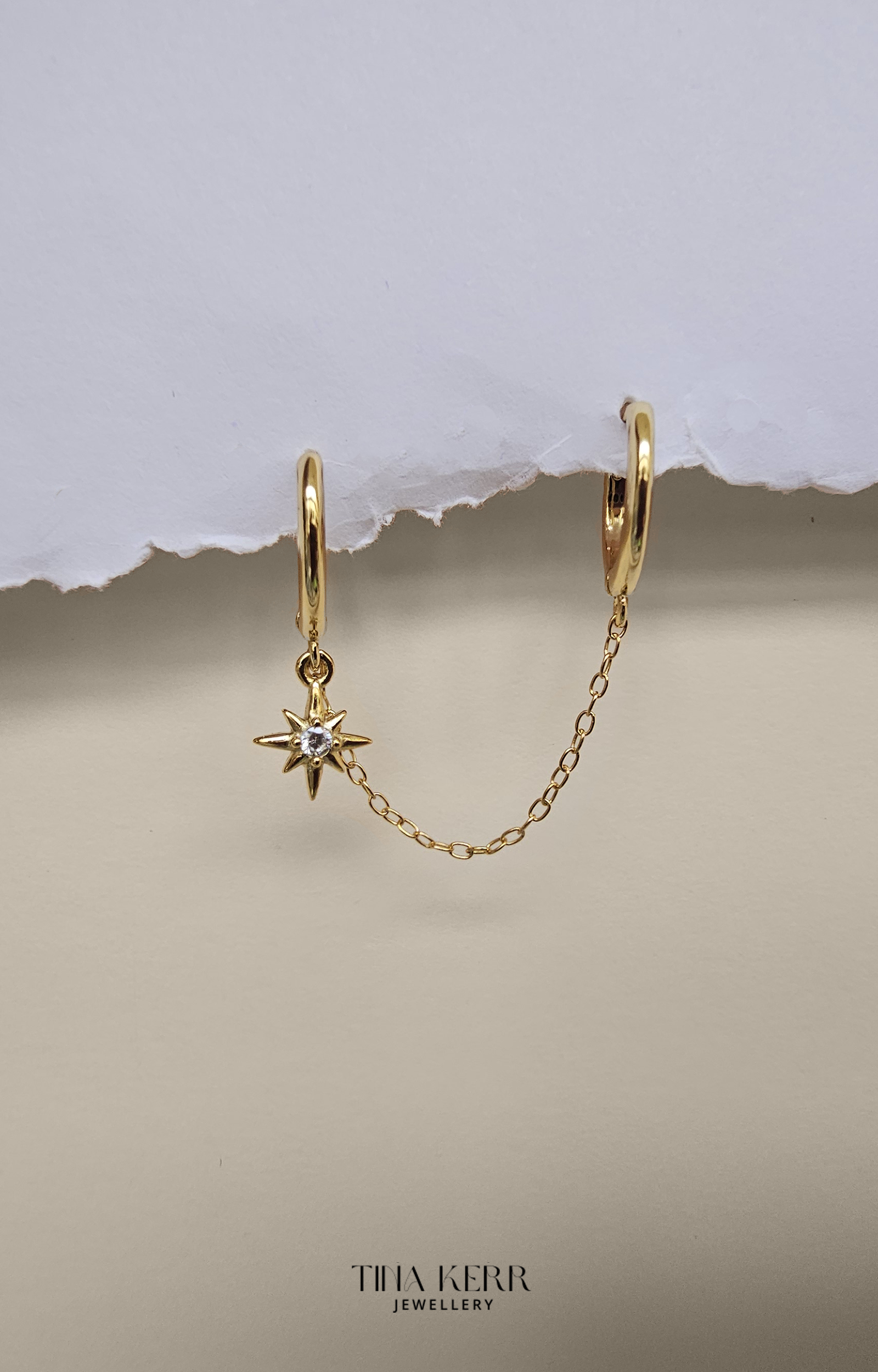 Celestial Dangly Hoop Chain Earring