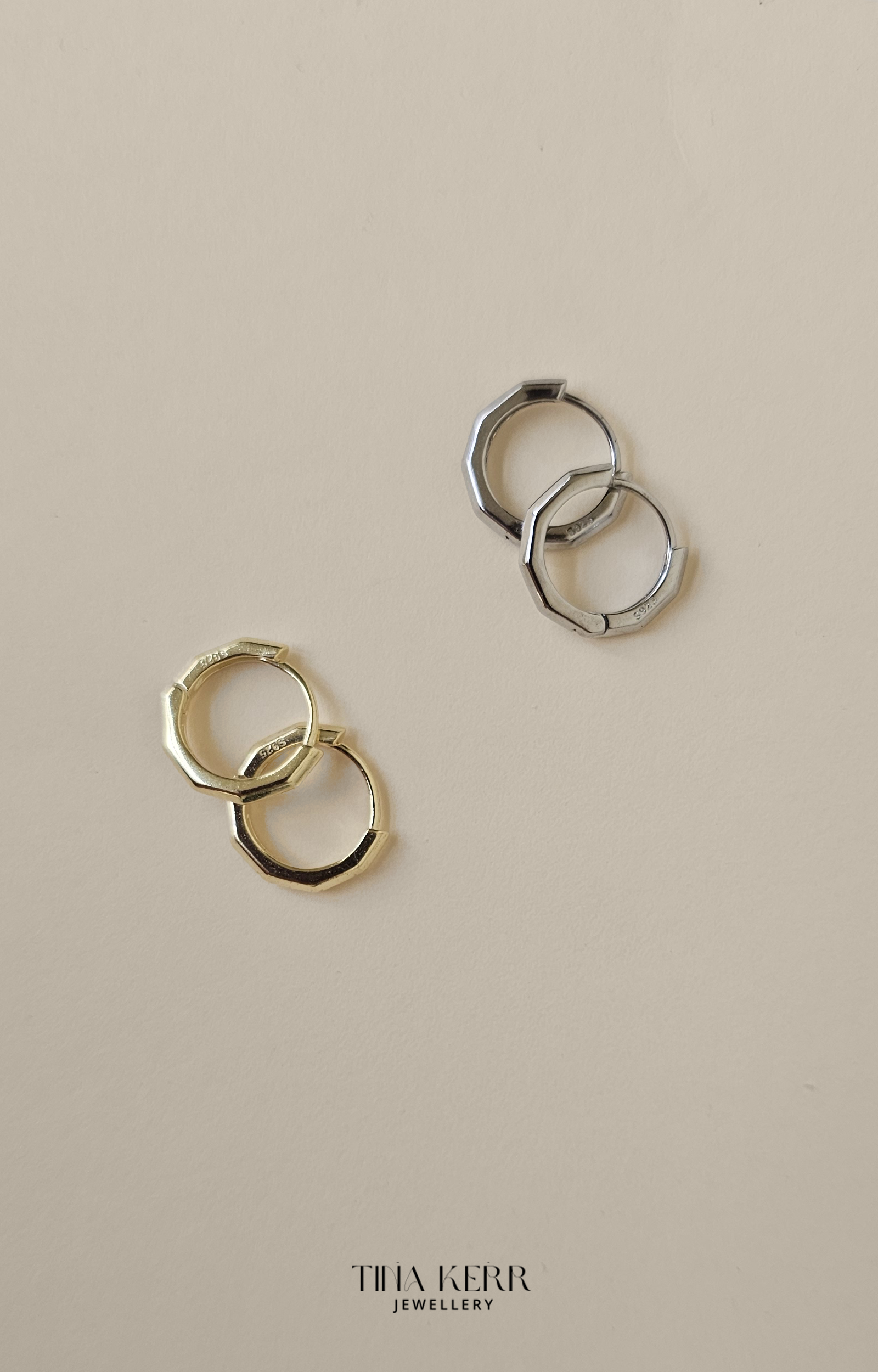 Octa Huggie Hoop Earrings