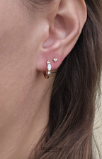 Opal Huggie Hoop Earrings