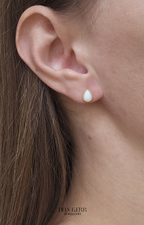 Opal Teardrop Stud Earrings