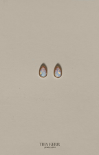 Opal Teardrop Stud Earrings