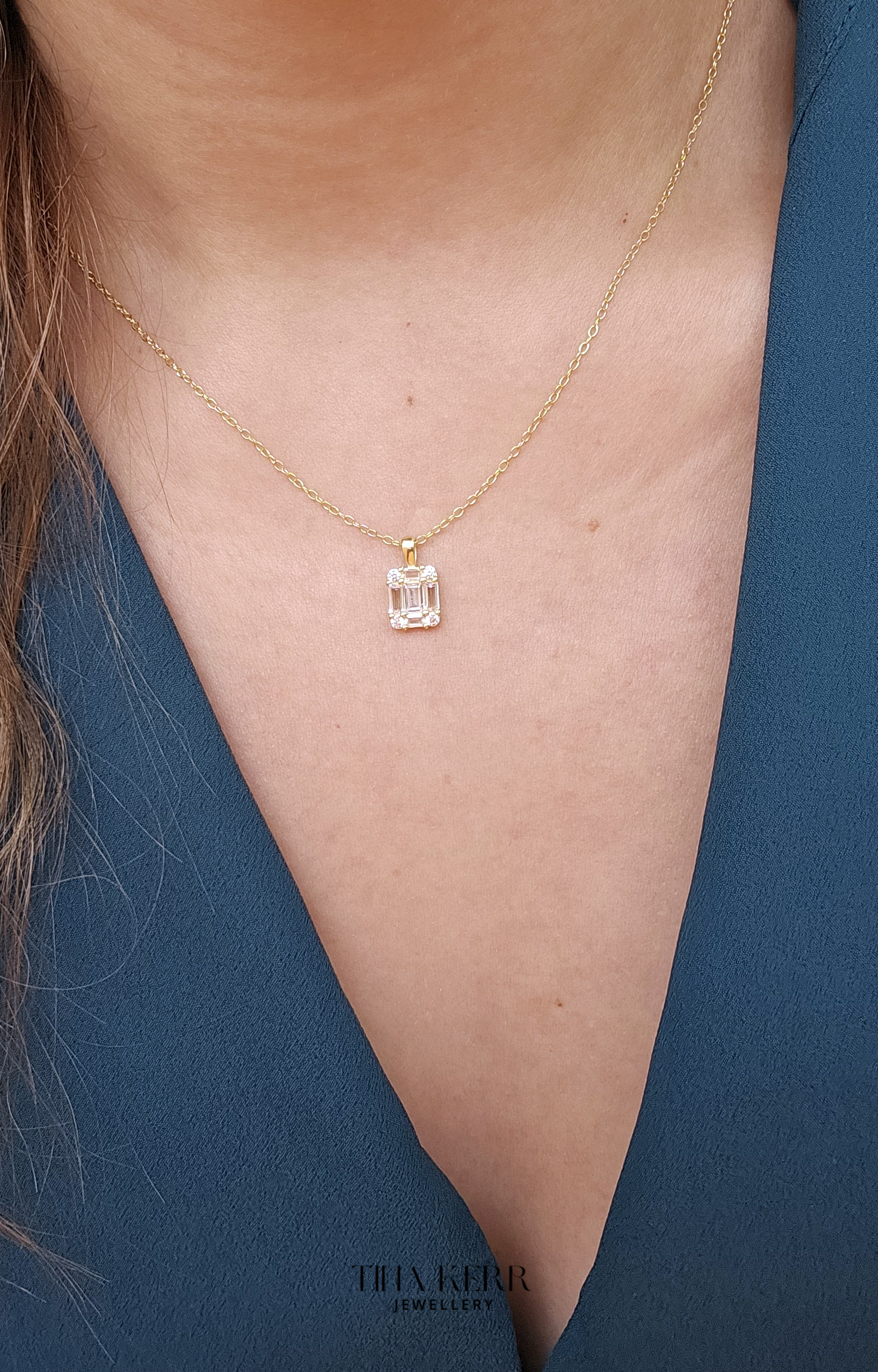 Dainty Baguette CZ Necklace