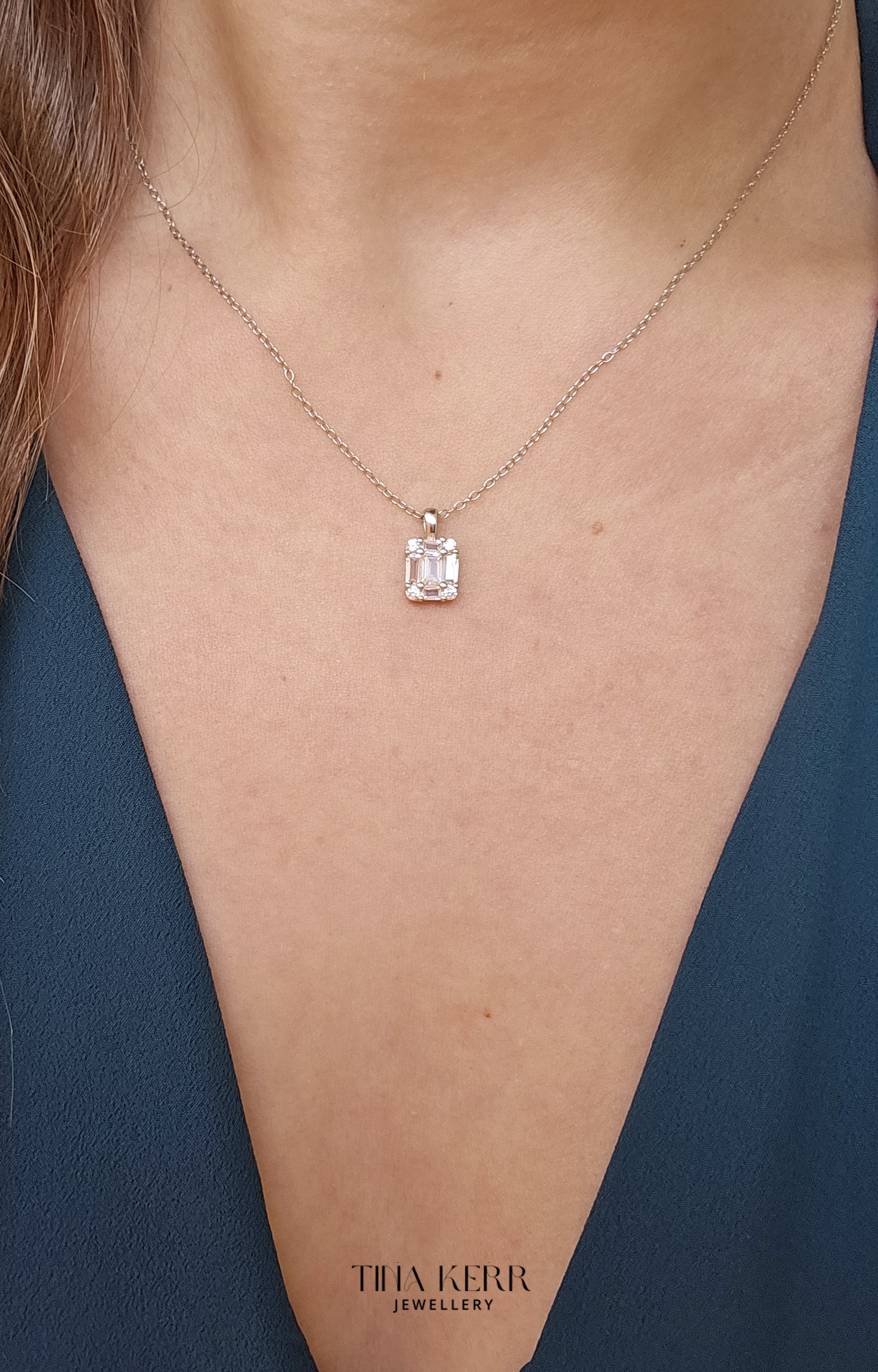 Dainty Baguette CZ Necklace