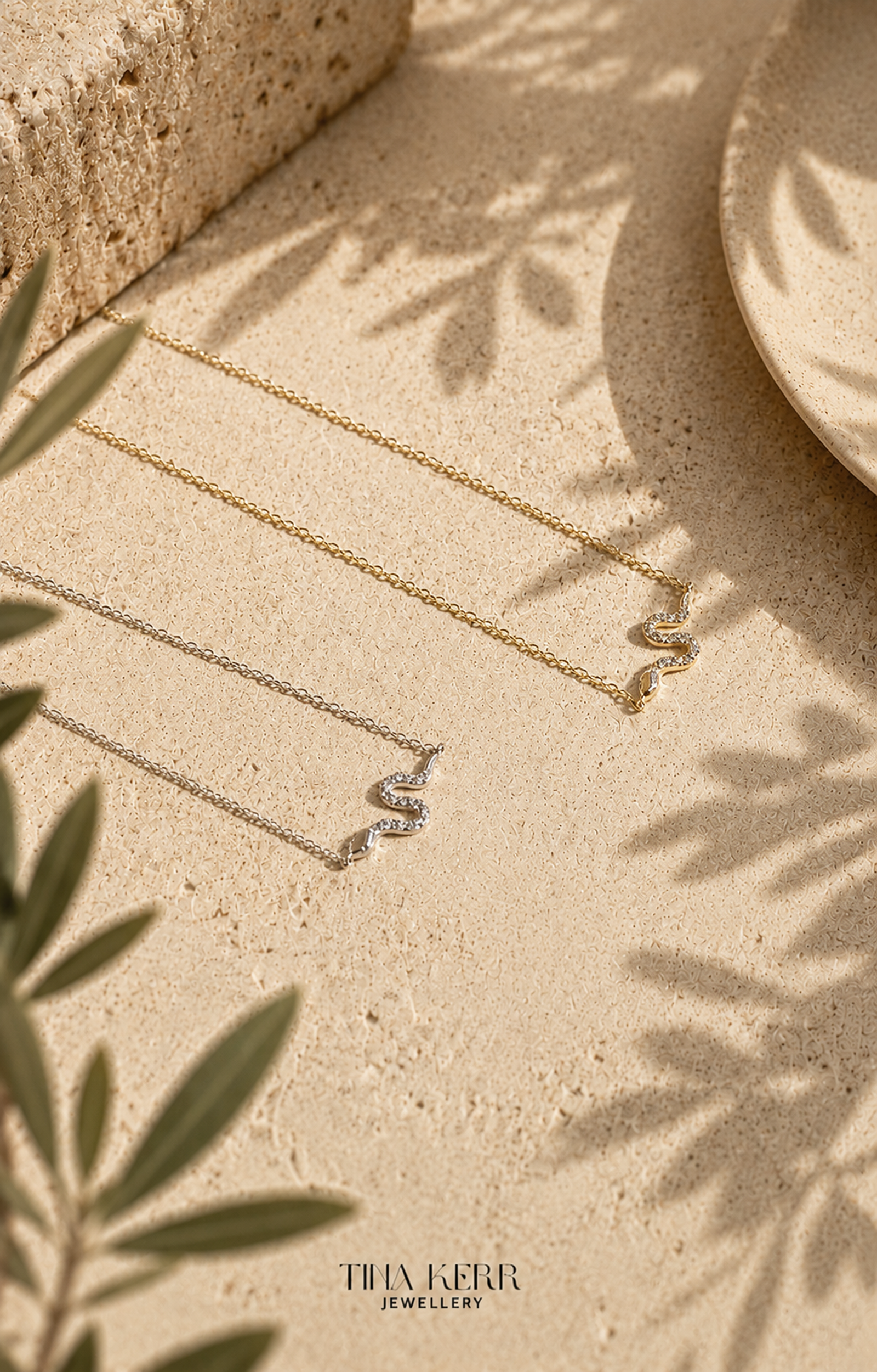 Dainty Snake CZ Necklace