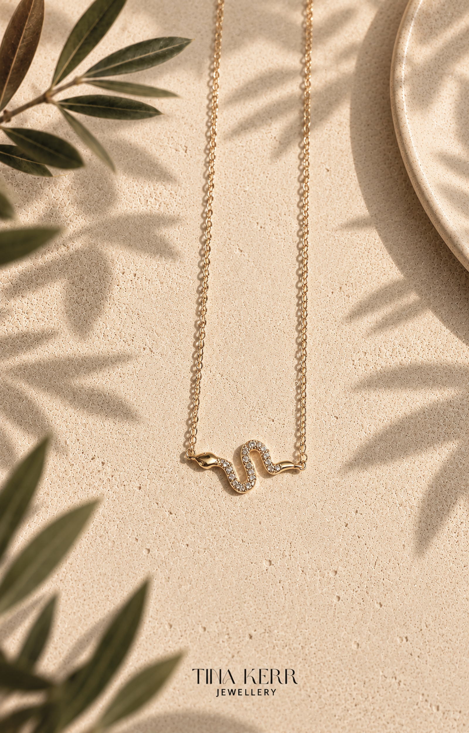 Dainty Snake CZ Necklace